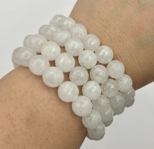 Jade- White Faceted