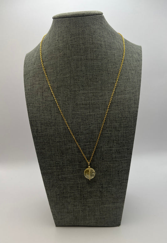 Citrine Coin Necklace