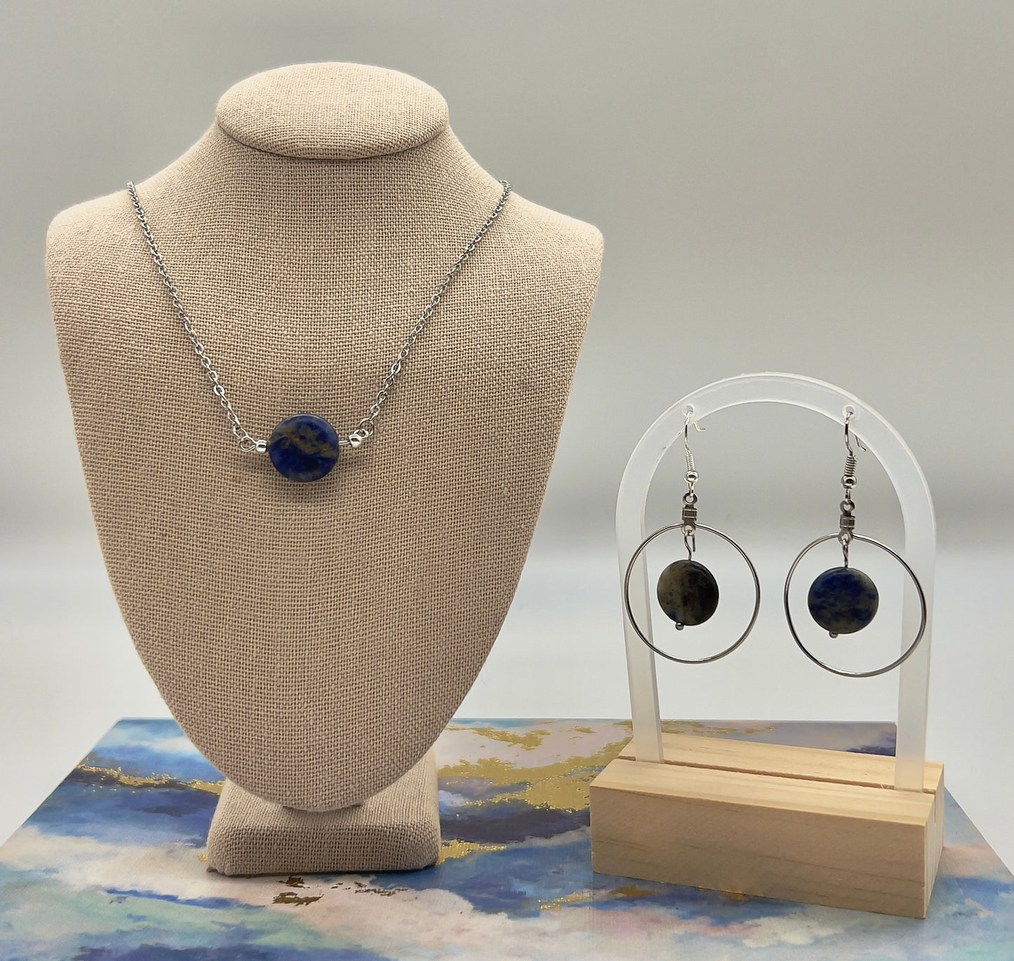 Sodalite Coin Jewelry Set