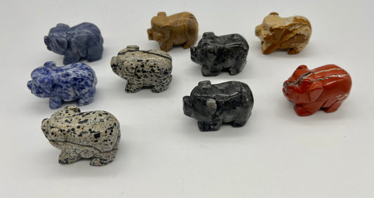 Gemstone Pig Figurines