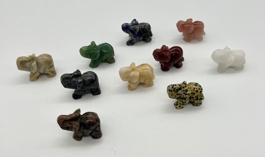 Gemstone Elephant Figurines